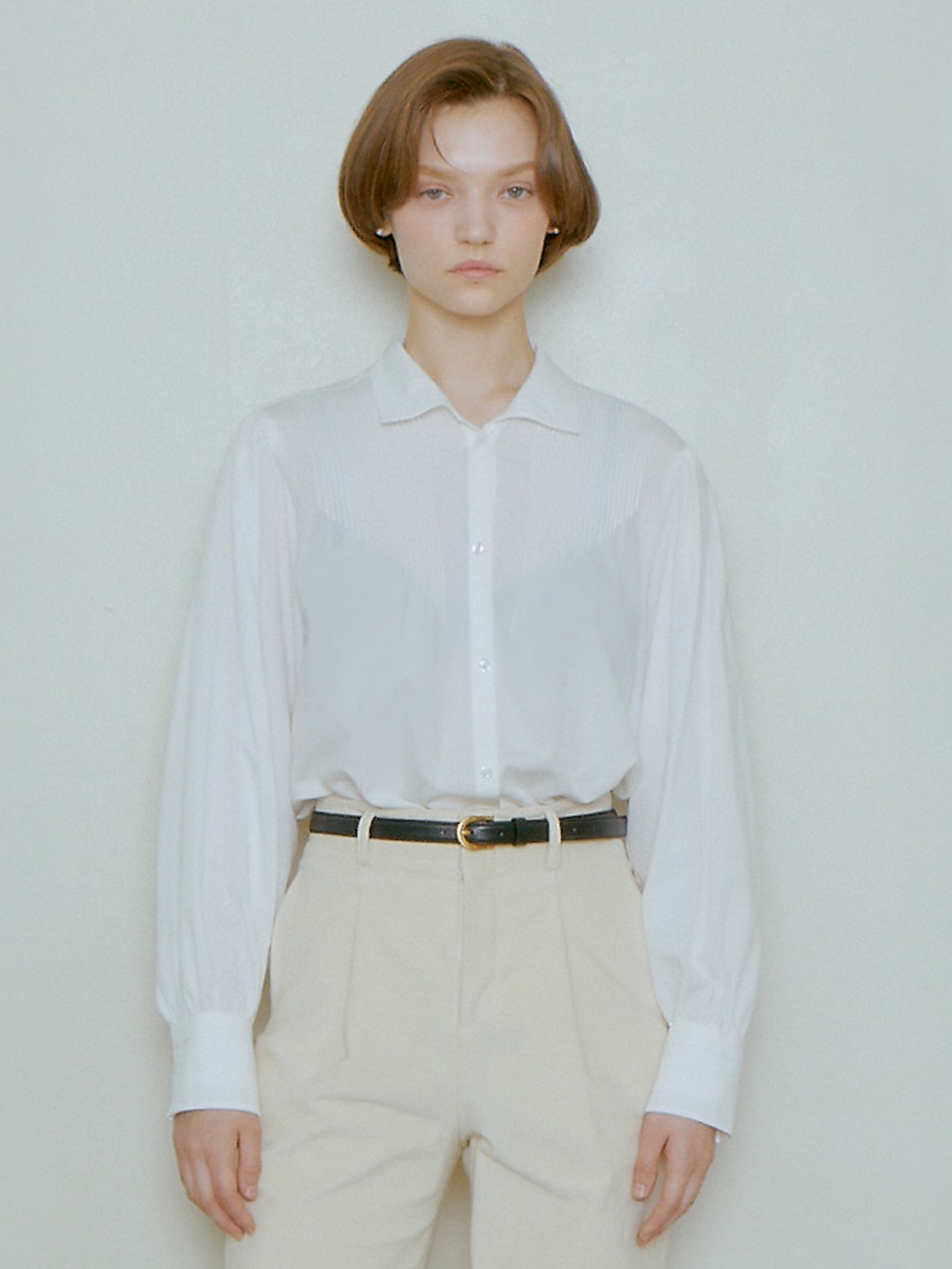Amelie Pintuck Blouse_Ivory
