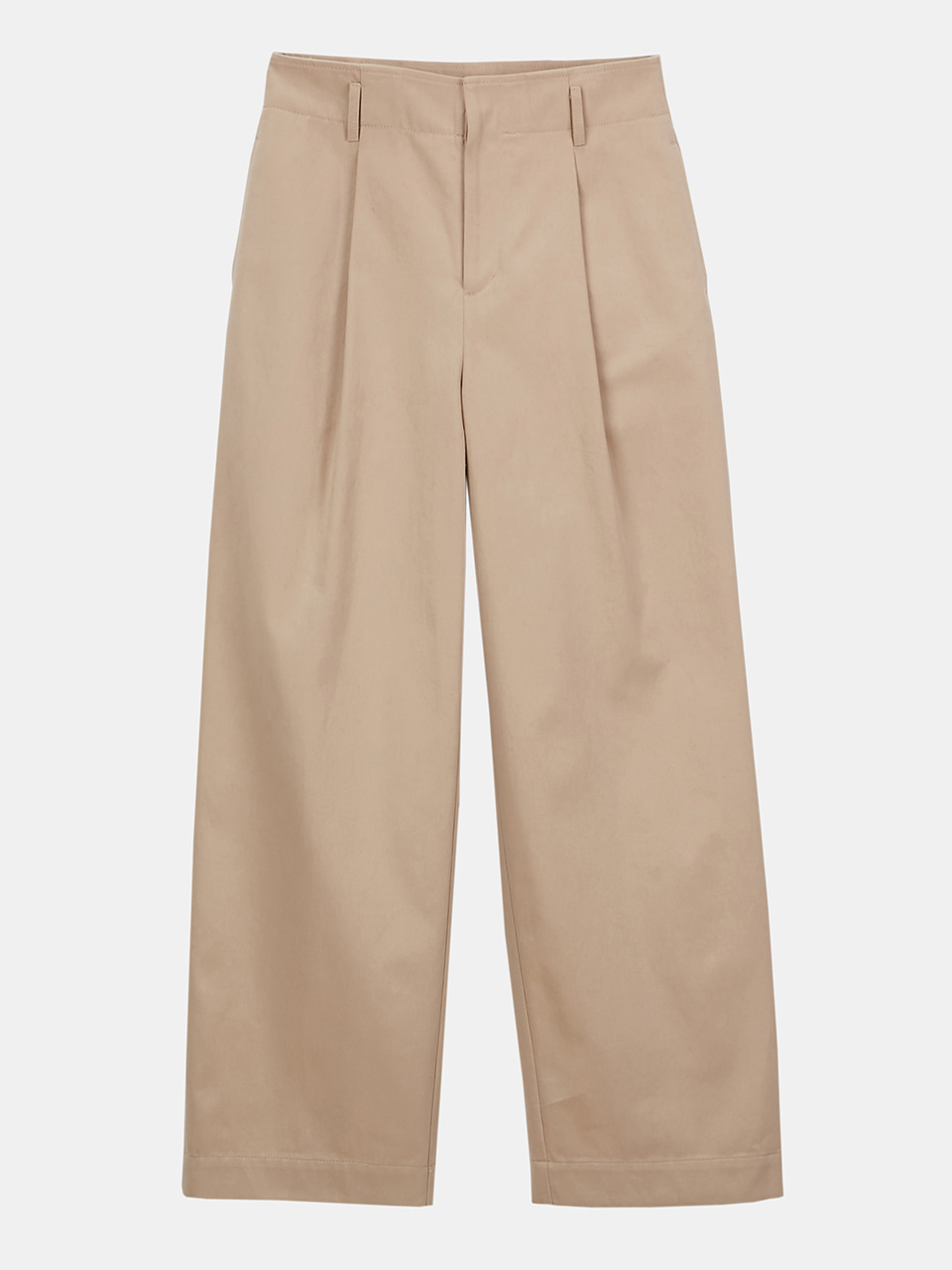 Relaxed Pintuck Wide Pants_Beige