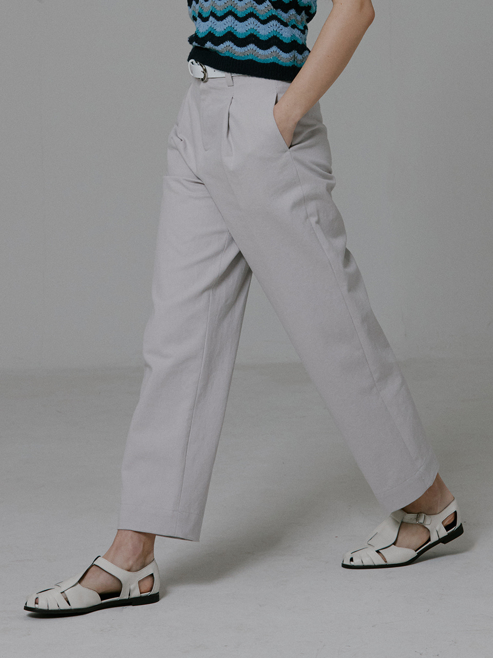 Tapered Semi Wide Pants_Grey