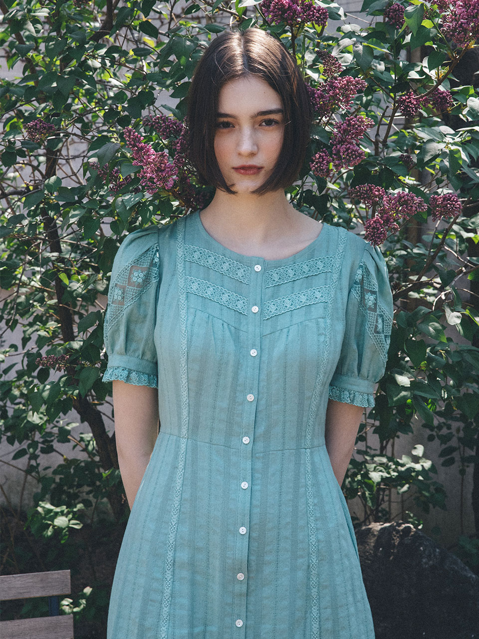 [5/31 순차배송]Camille Half Sleeve Long Dress_Mint