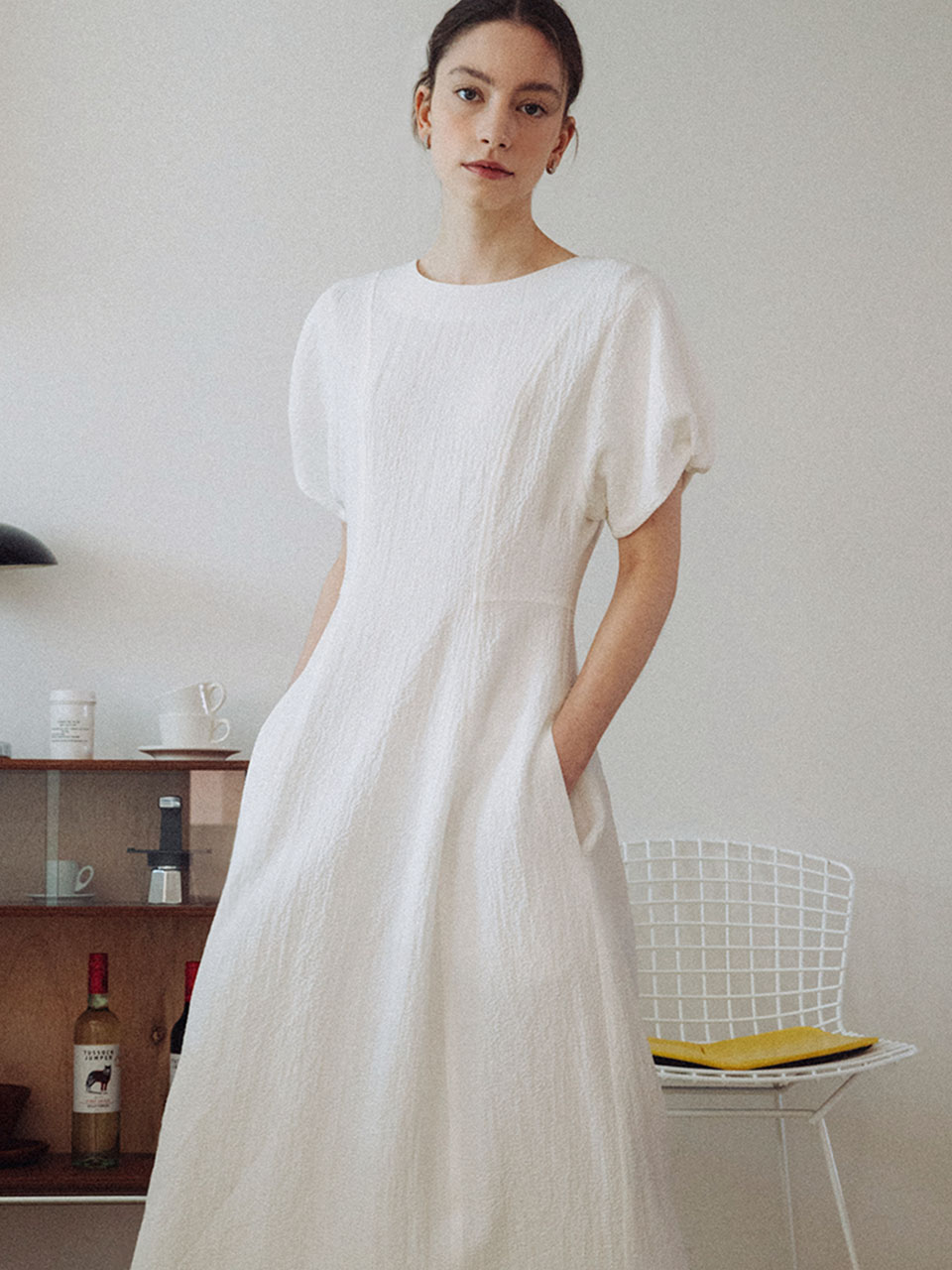 [5/30 순차배송][29CM단독]Rose Boat Neck Dress_White