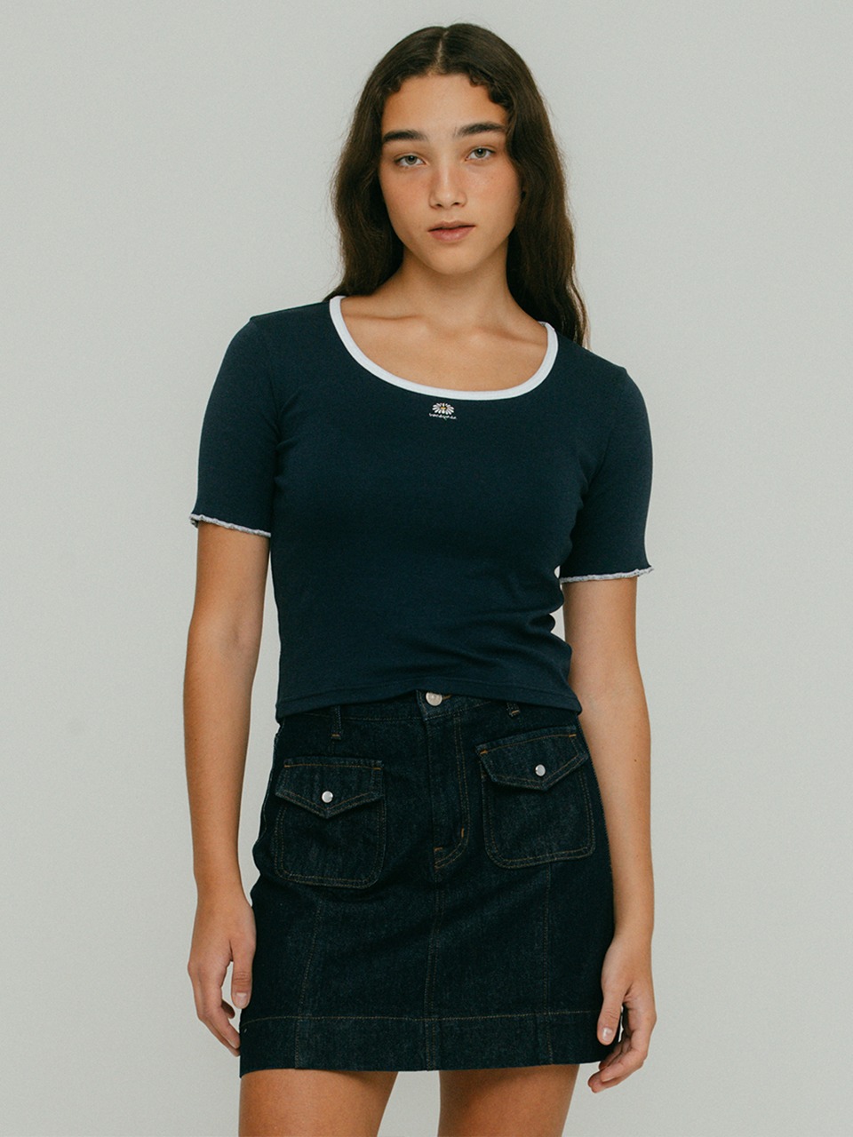 Pearl Snap Pocket Mini Skirt VC2333SK004M